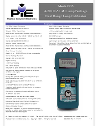 Thumbnail of document Data Sheet - 535 Dual Range Calibrator